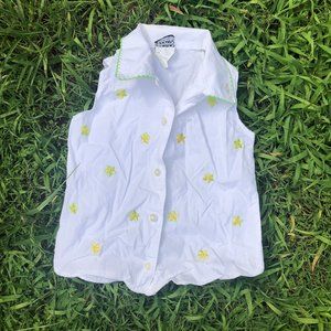 Green Flower Tank Blouse